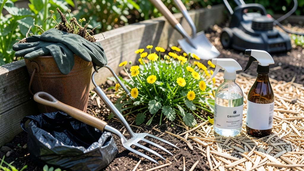 How to Get Rid of Creeping Buttercup Naturally: Vinegar-Soaked Cloth Barrier for Permanent Removal