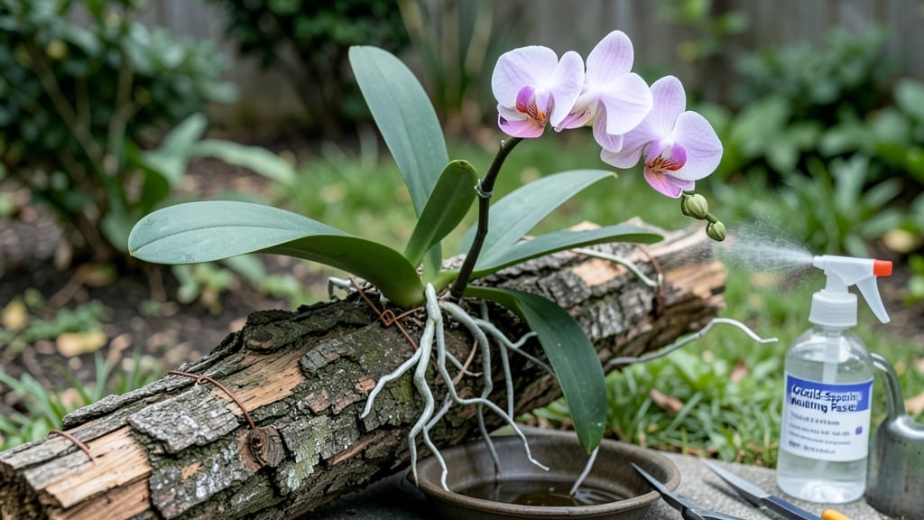 How To Grow Orchids On A Log: Thriving Blooms With Minimal Effort