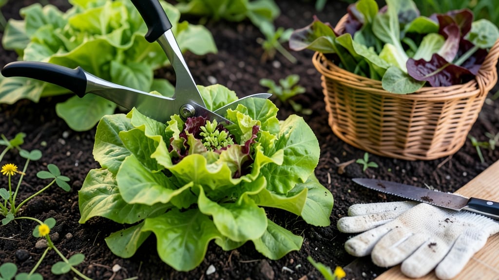 Harvesting Spring Mix Lettuce: Crisp Stems and Leafy Greens in Minutes